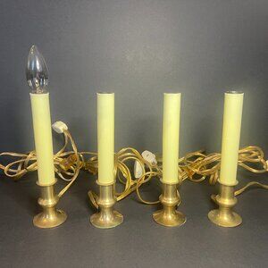 Vintage Retro Lot of 4 Albert Price Brass Base Electric Christmas Candle Sticks